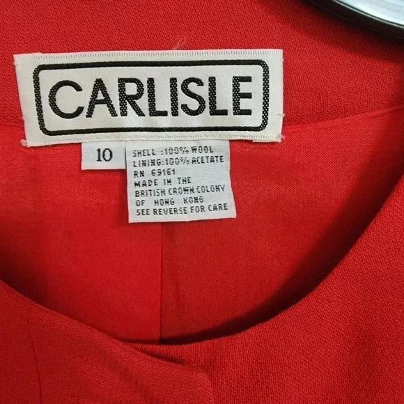 Carlisle Red Suit Jacket with Decorative Buttons - Picture 3 of 6